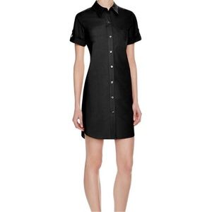 Theory Mayvine Cotton Poplin Button down Utility Dress Black Size 6